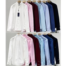 Men's Casual Shirts Ralph Designer Mens Rl Pony Paul Polos Tshirts Dress Big Horse Embroidery Business Clothes Long Sleeve Slim Lapel Tees Laurens Size M-3XL