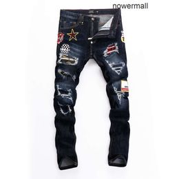 Trousers Skinny BEAR Men's Jeans Classical Fashion PP Man Plein Rock Moto Mens Casual Design Ripped Jeans Distressed Philipps Denim Bi2436 pp UWNS