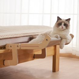 Cat Beds Furniture Hanging Pet Cat Bed Window Hammock Sofa House Furniture Kitten Indoor Washable Removable Seat Wooden Sleeping Bed Perch Shelves 231011