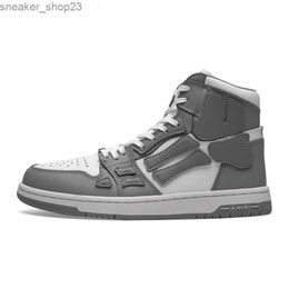 Versatile High Skel Shoes Designer Shoe Mens Sneaker Amiiri Bone Chunky Top Leather Small White Fashion Skateboarding Genuine Splice 2 G8wp