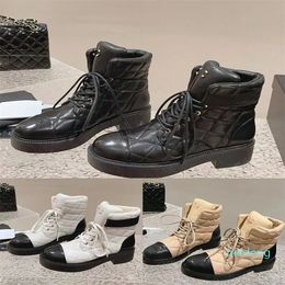 Leather Martin boots Women's Autumn/Winter platform lace-up short boots White English style Martin boots