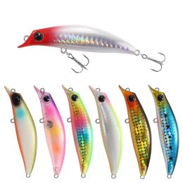 75mm 8g Sinking Minnow Fishing Lures 3D Eyes Saltwater Black Minnow Artificial Hard Baits for Bass