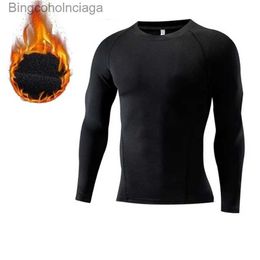 Men's Thermal Underwear Men Undershirts Thermal Underwear Thin Fleece Elastic Compression Fitness For Winter Sprots WearL231012