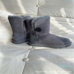 Sheep Fur Snow Boot Winter plush shoes Female Middle Tube Warm Cotton Boots Wool size35-40