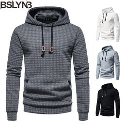 Men's Hoodies Sweatshirts Spring Autumn Men's Hoodie Hollow Plaid Quilted Cotton Hoodies Fabric Pullover Hooded Hoody Sweatshirt Hoodies 231011