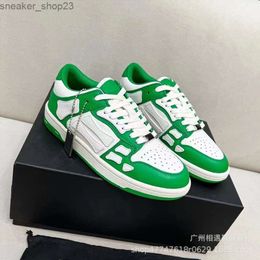 Chunky Shoes Designer Shoe Mens Sneaker Amiiri Bone 2023 Top Low Genuine Leather Cowhide Casual Board Couple's Versatile Skel Sports 1 Hqgk