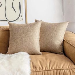 Pillow 30x50cm Sofa Linen Colour Cover Office Chair Solid Inyahome Anti-dirty 45x45cm Pillowcase Lumbar Case