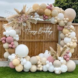 Other Event Party Supplies Doubled Cream Peach Boho Balloons Garland Wedding Engagement Decoration Balloon Rose Nude Ballon Arch Global Birthday Decor 231011