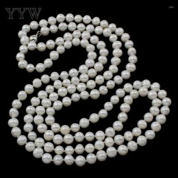 Chains Sale Freshwater Pearl Sweater Chain Necklace Brass Box Clasp Potato Natural White 7-8mm Sold Per 48inch Strand Diy Jewelry