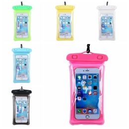 6 Inch Waterproof Mobile Phones Pouch Floating Airbag Swimming Bag PVC Protective Cell Phone Case For Swim Diving Surfing Beach Use WLY