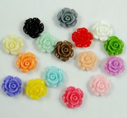 Pendant Necklaces Wholesale 50PCs Various Colors Rose Flower Shape Acrylic Beads Bracelet Necklace Jewery Findings 20mm 50Pcs/Bag NO HOLE