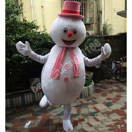 Halloween white Snowman Mascot Costumes Simulation Top Quality Cartoon Theme Character Carnival Unisex Adults Outfit Christmas Party Outfit Suit