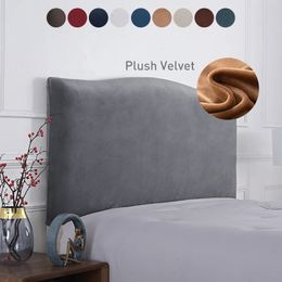 Dust Cover Plush Headboard Cover Solid Colour Soft Velvet Plush Thicken Elastic All-inclusive Cover Bed Head Back Protection Dust Cover 231007