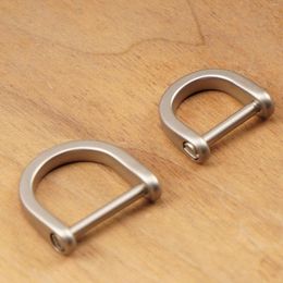 Keychains 2 Sizes CNC Made Super Fine Simple Light TC4 Ti Solid Matte Titanium Shackle Joint Link Connector DIY EDCKey Ring FOB Lanyard