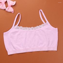 Camisoles & Tanks 1/3Pcs Young Girls Lace Soft Cotton Underwear Puberty Teenage Training Bra Crop Top 8-14years Kids For