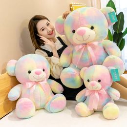 Colorful Cold Teddy Bear Stuffed Toy Big Soft Super Cute Bears Doll Pillow Baby Girlfriend Christmas Gift Decoration