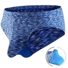 2Pcs Men's Briefs Soft Men Underwear Gay Man Panties Breathable Mesh Scrotum Bag Briefs Sexy Elephant Penis Pocket Underpants290Z