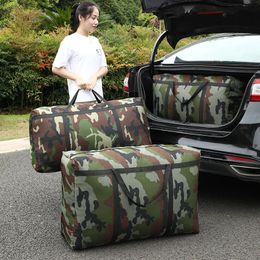 Duffel Bags Camouflage Luggage Moving House Big Bag Thick Waterproof Oxford Cloth Artefact Large Woven Storage Men's Travel 180L 231011