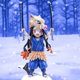 Mascot Costumes 19cm Demon Slayer Anime Figure Kimetsu No Yaiba Action Figure Kamado Nezuko Cosplay Hashibira Inosuke Figure Adult Model Toys