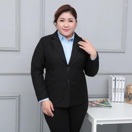 Women's Two Piece Pants 10XL Oversized Blazer Jacket For Female College Students Interview Formal Suit Fat Professional 2 Sets Business