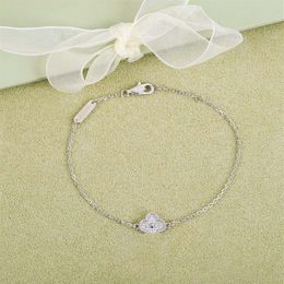 S925 silver mini flower bracelet with all diamond for women wedding jewelry gift WEB115309M