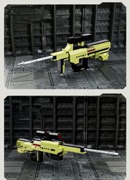 빌드 블록 Splatte Gun Airsoft Submachine Gun Luftgewehr 총기 발사기 변형 가능한 군용 가짜 총기 에어 소프트 스나이퍼 소년 장난감 크리스마스 선물