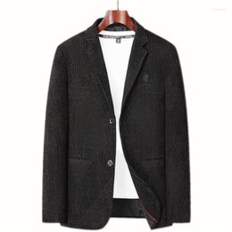 Men's Suits 2023- Fashion Business Gentleman Casual Slim Elegant Korean Version All Match Solid Colour Chenille English Style Blazer