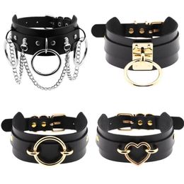 Chokers Sexy Punk Choker Collar Leather Necklace Women Bondage Cosplay Goth Jewelry Gothic Harajuku Accessories317w