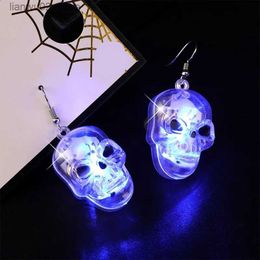 Other Fashion Accessories Halloween Party Earrings LED Luminous Ghost Head Pumpkin Punk Rock Women Dangle Earrings Funny Party Jewelry Gift for Girl Q231011