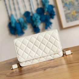 10A Top quality woc Designer Bag 19.2cm leather women's chain Bag Single shoulder crossbody bag Diamond Cheque Fashion Bags