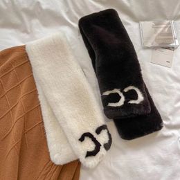 Stylish Women Designer fur Scarf Letter Printed Scarves Soft Touch Warm Wraps Autumn Winter Long Shawls