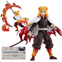 Mascot Costumes 14cm Figma #553 Demon Slayer Anime Figure Kyojuro Rengoku Kimetsu No Yaiba Action Figure 508-dx Nezuko Figurine Model Doll Toys