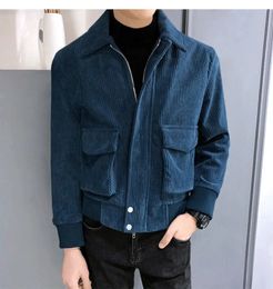 Men's Jackets New Corduroy Jacket Korean Fashion Slim Fit Spring Coat Business Casual Men Outwear High Street 231011