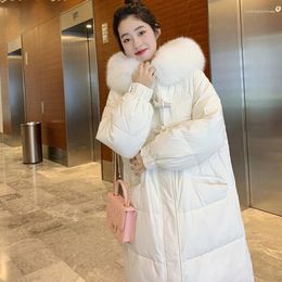 Women's Trench Coats Down Jacket Mid Length White Duck Thickened Fashion Loose And Slim Winter