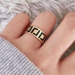 Fashion letter ring bague for Woman Simple Personality Party wedding lovers gift engagement rings Jewellery NRJ266B