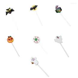 Festive Supplies Halloween Cake Topper Pumpkin Ghost Bat Decoration Insert Cupcake Signs