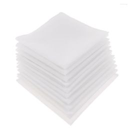 Bow Ties 10pcs Cotton Pocket Square White Solid Handkerchief Blank Chest Towel Prom Holiday Party Suit Hankie Vintage Gift Hankies