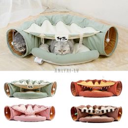 Cat Toys Pet Cat Tunnel Interactive Play Toy Mobile Collapsible Ferrets Rabbit Bed Tunnels For Cat Indoor Toys Kitten Exercising Products 231011
