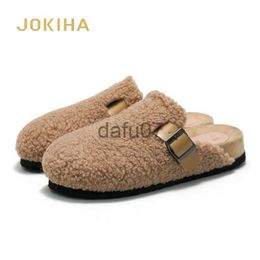 Slippers Fashion Closed Toe Cork Slippers Women 2022 Winter New Cork Shoes Womens Outdoor Indoor Warm Slides x1011