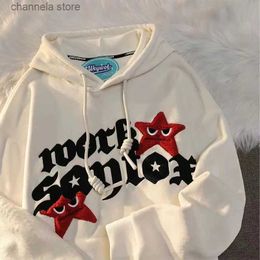 Men's Hoodies Sweatshirts 2023 spring new ins wind star sweater hoodies Y2K American retro sweet cute milk fufu apricot casual hooded top men and women T231011