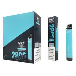 원래 100% QST 퍼프 플렉스 2800 e 담배 8ml 0% 2% 5% 일회용 vape 승인 28