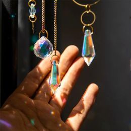 Garden Decorations Crystals Wind Chime Prism Sun Catchers Handmade Jewellery Hanging Pendant Rainbow Chaser Ornament Window Home Decor 231011