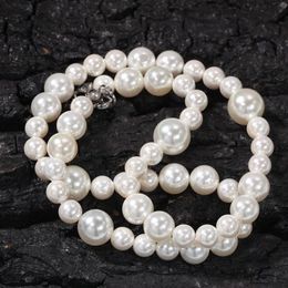 Mens Womens Pearl Necklace Hip Hop Jewelry High Quality 6mm 8mm 10mm Mixed Beaded Necklaces221q