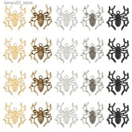 Other Fashion Accessories 20Pcs Retro Spider Pendants Mixed Colour Halloween Alloy Charms For Necklace Earrings Jewellery Making DIY Decor Accessories Q231011