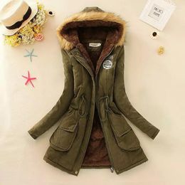 Women's Trench Coats Women Parkas Long Thick Warm Jacket Hooded Fur Lady Outerwear Winter Woman Coat Quilted Female Large Size