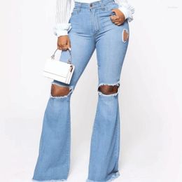 Women's Jeans Women Fashion Street Casual Denim Pants 2023 Autumn Summer Ripped Lady Sexy Flare Jean Female Spring High Waist Trousers
