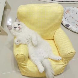 Cat Beds Furniture Cats Lazy Sofa Waterproof Cat Bed Cute House Small Pet Puppy Mini Cloth Pet Furniture Couch Cushion for Kitten Cat Sofa 231011