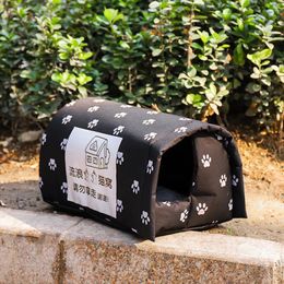 Cat Beds Furniture Waterproof Oxford Cloth Pet House Outdoor Cat Shelter For Small Dog Closed Design Keep Pets Warm Winter Pet Nest 231011