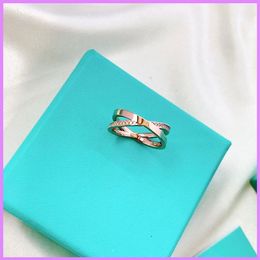 2021 New Fashion Women Overlapping Ring Luxury Designer Jewelry With Dimond Casual Ladies Rings S925 Sterling Silver Rose Gold D21245C