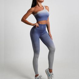 Active Sets Women Sports Suits Set Yoga Lifting Clothes Gym Fitness Pants Leggings Bra Sportswear Ombre